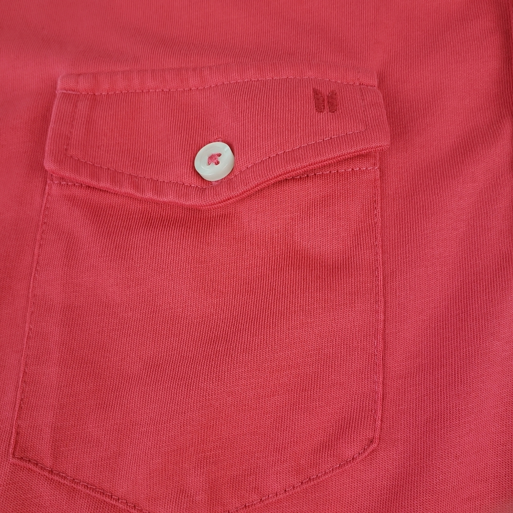 Linksoul Luxury Cotton Polo Size XL in Coral *Flaws* Very Soft - Picture 5 of 10